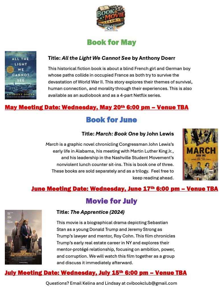 Flyer with locations, times and dates.
